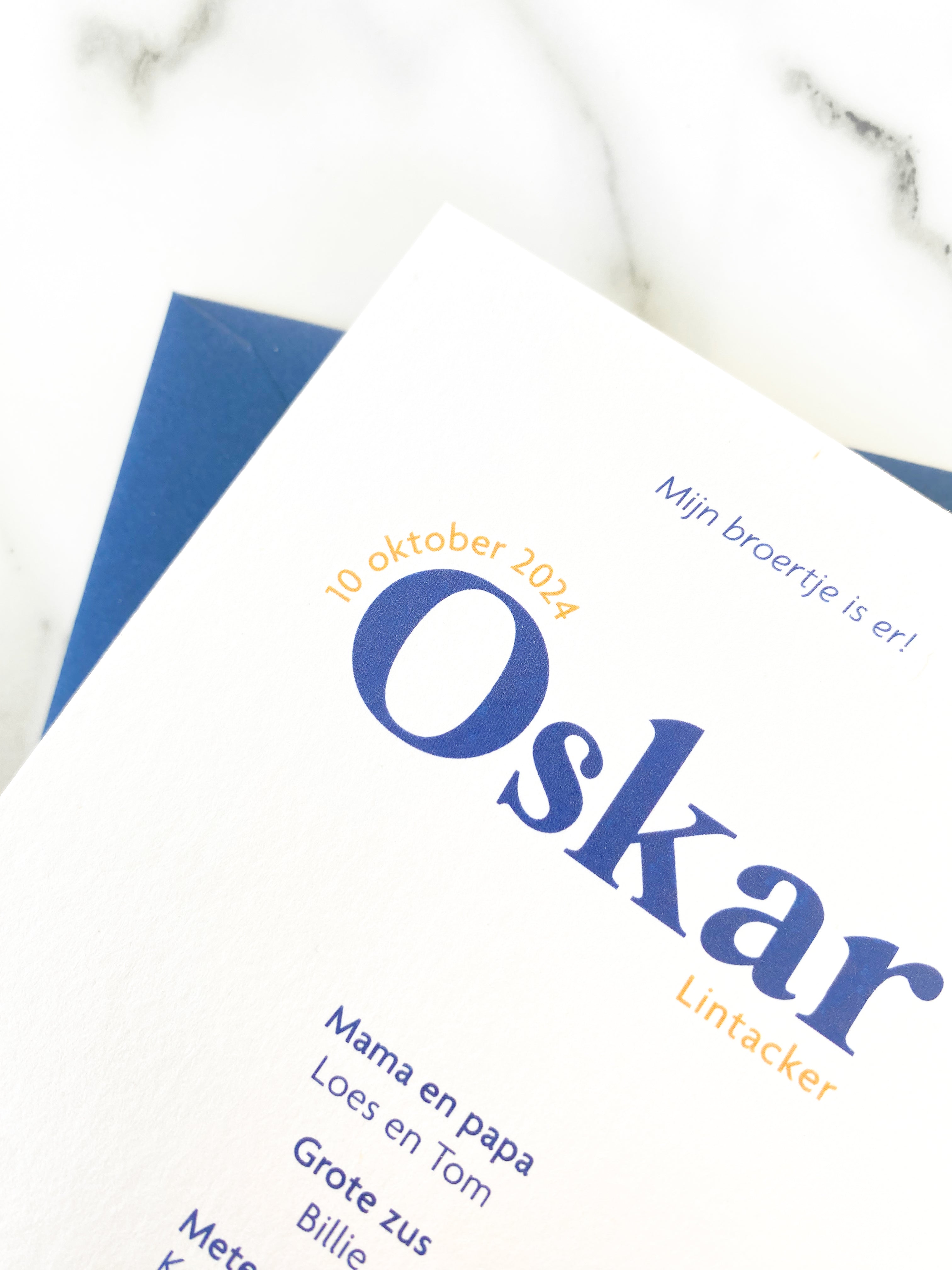 Geboortekaartje op maat achterkant