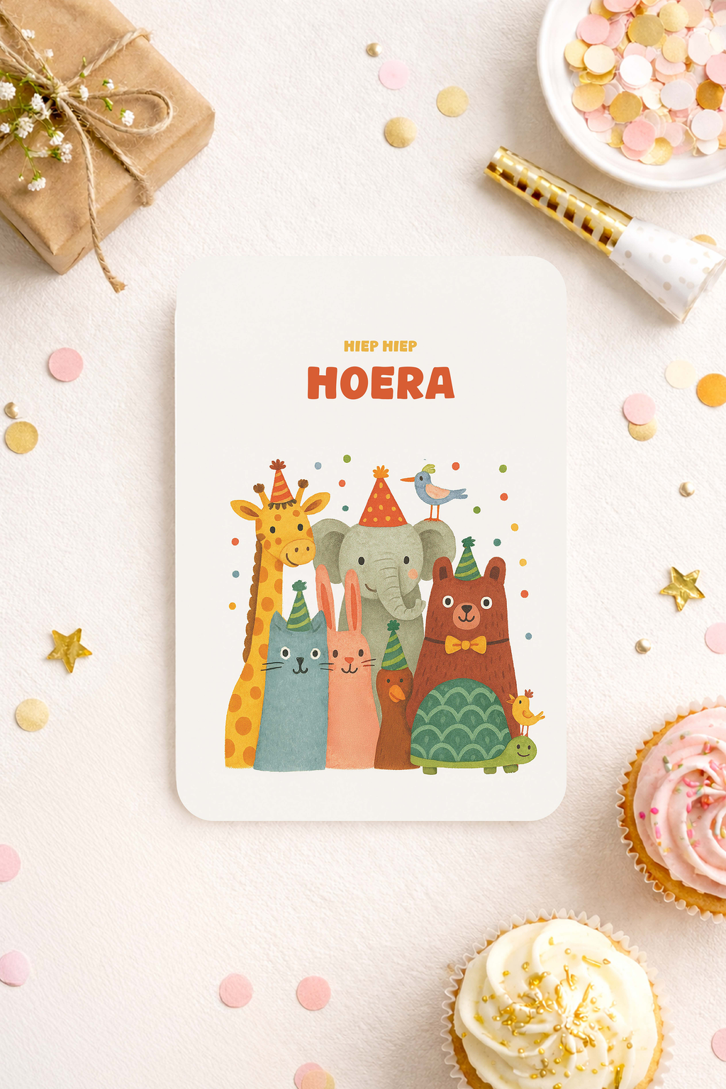 Verjaardagskaartje - Feest dieren