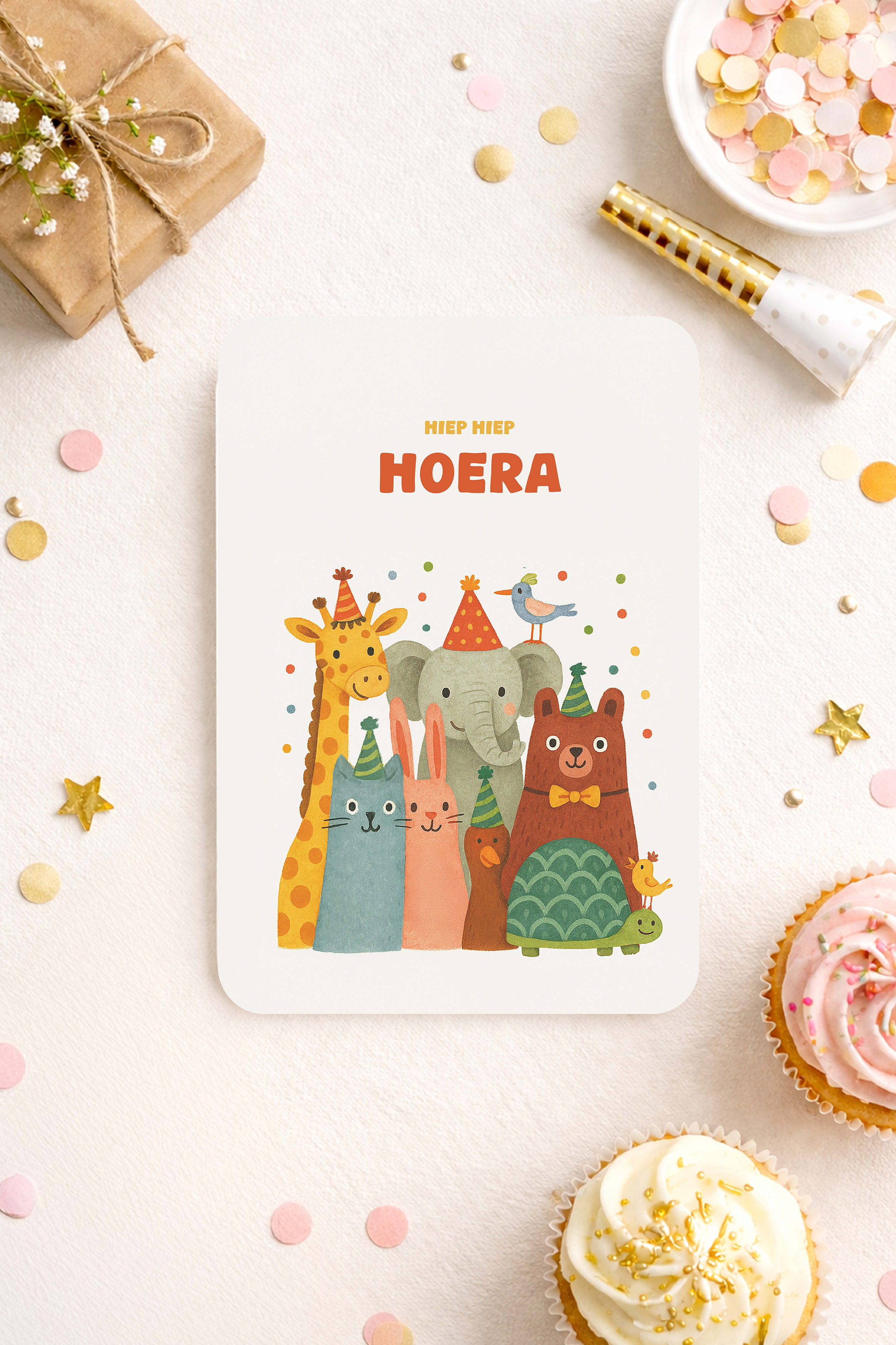 Verjaardagskaartje - Feest dieren