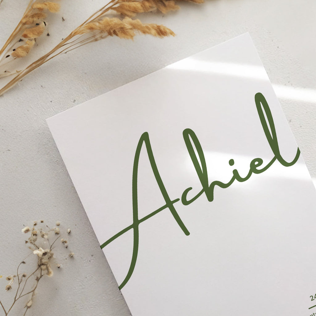Geboortekaartje Canva template - Achiel