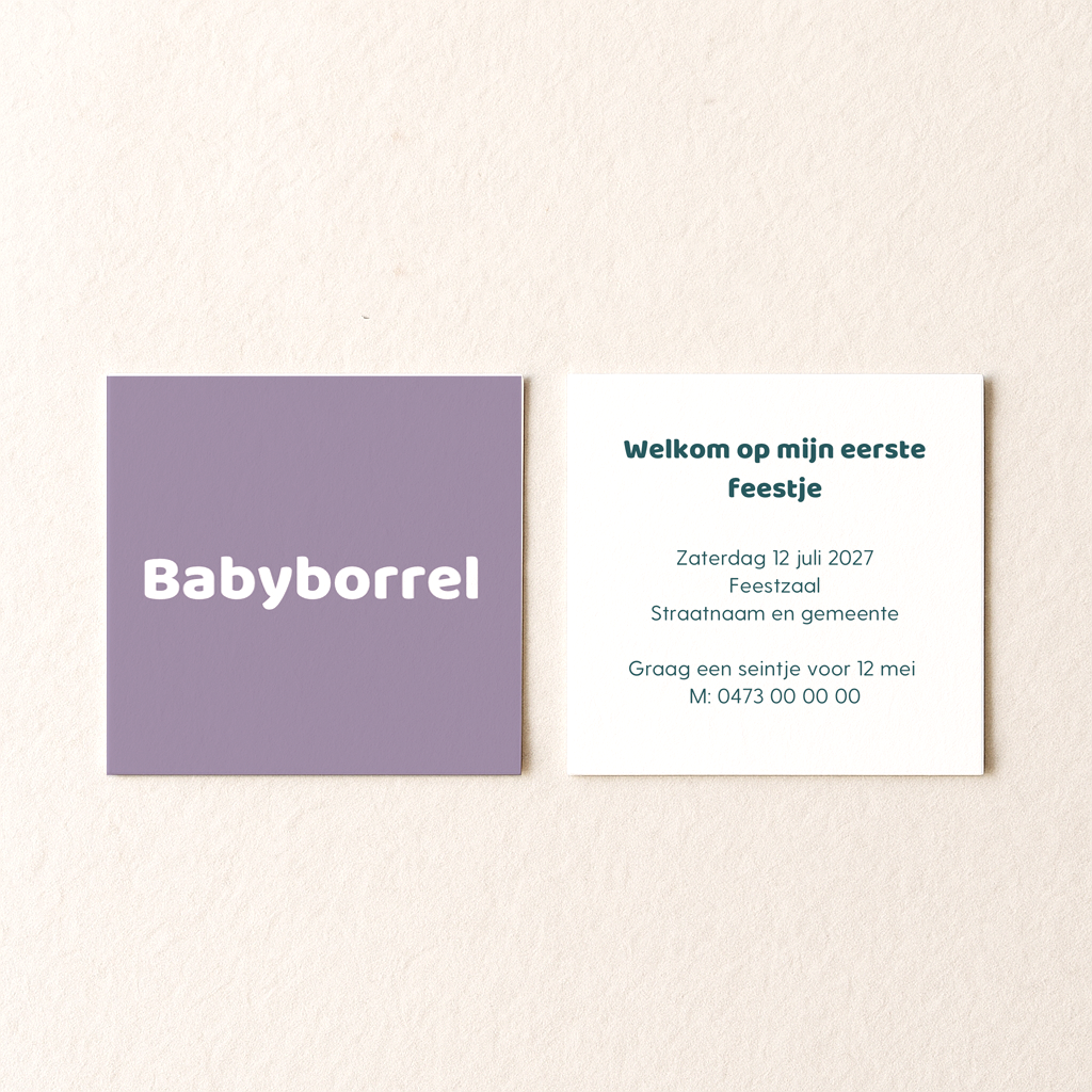Geboortekaartje Canva – Oskar + babyborrel