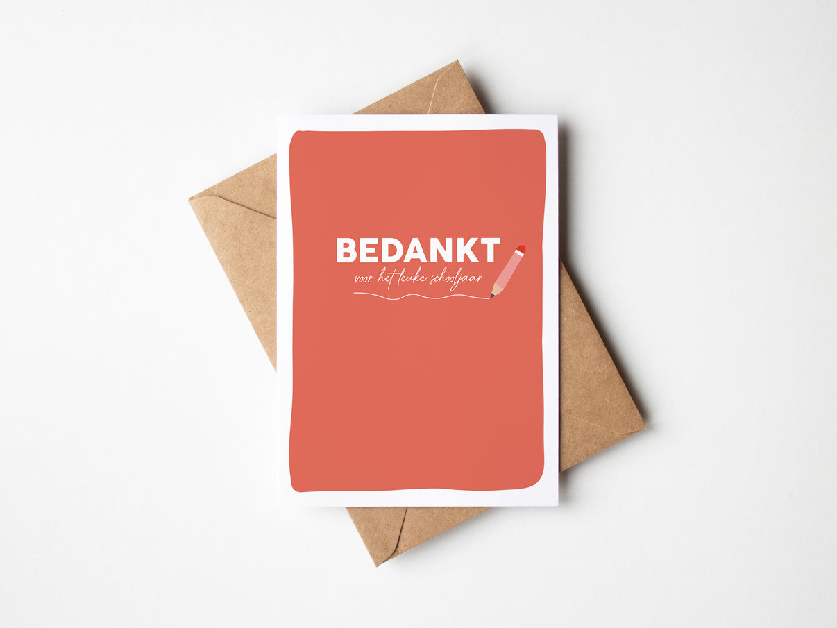 Wenskaart | Bedankt voor het leuke schooljaar – Buro allure