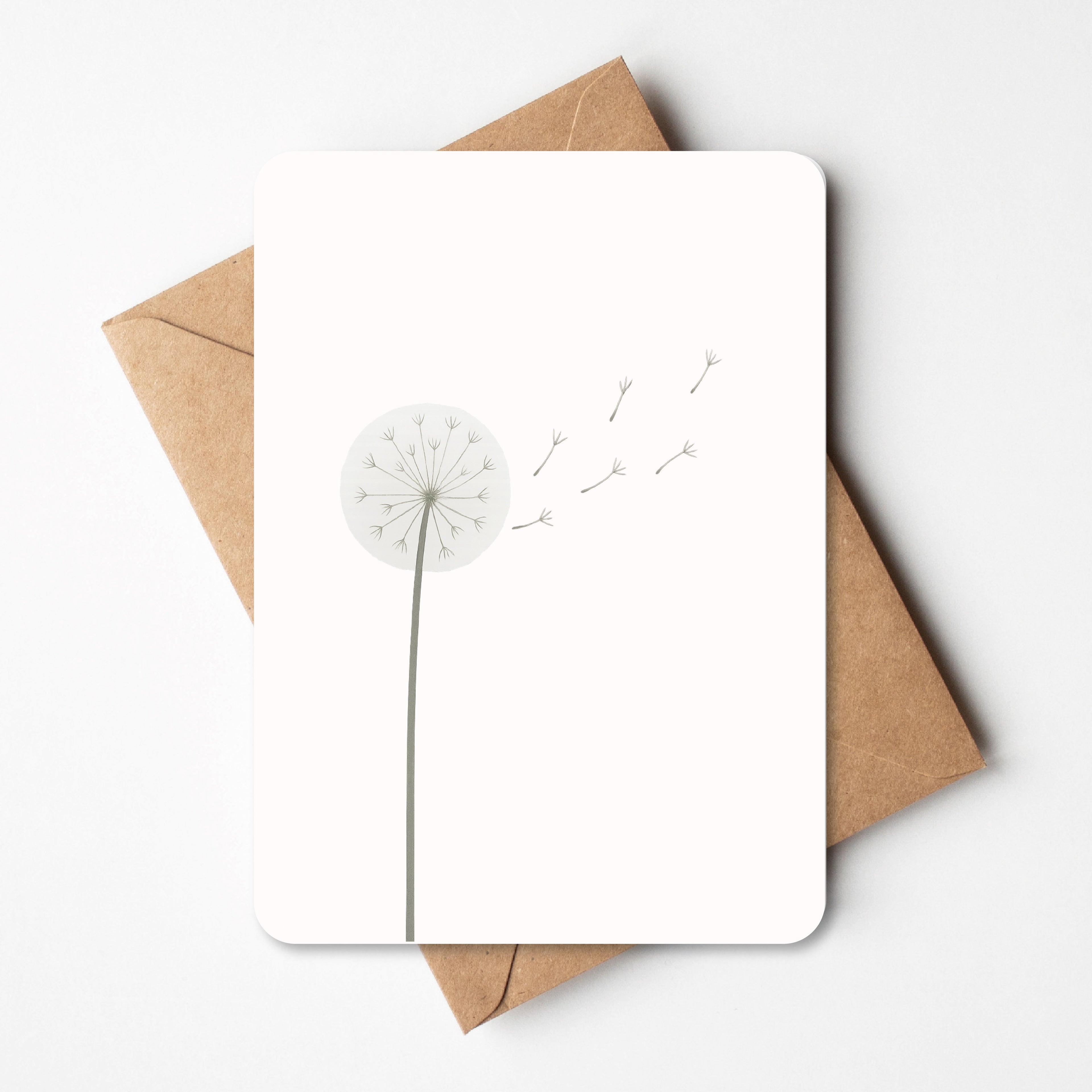 Paardebloem met zaadje wenskaart