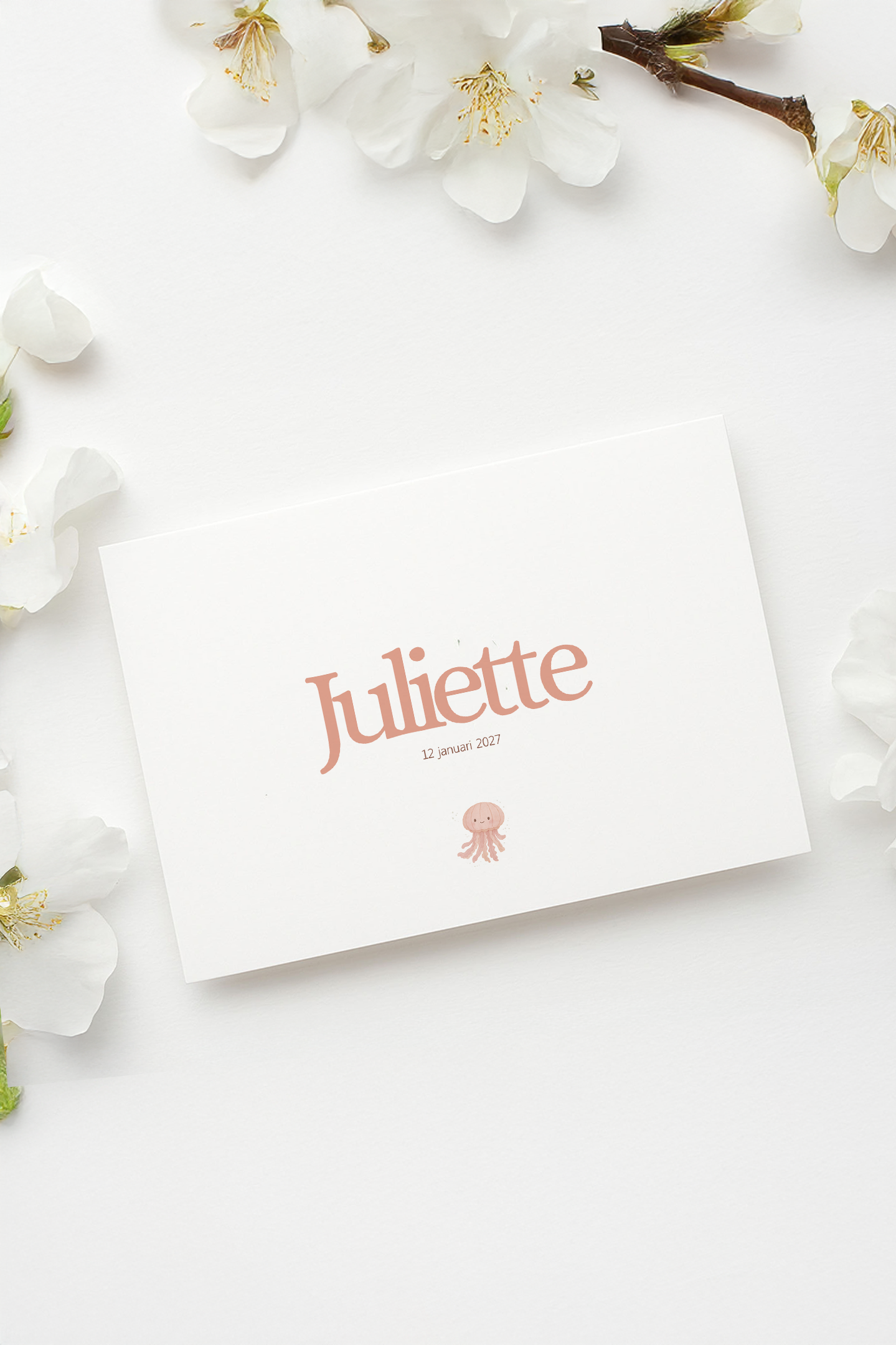 Geboortekaartje Canva template - Juliette