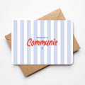 Communie kaartje - Strepen blauw