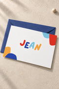 Geboortekaartje sjabloon 'Jean' - vrolijke vormen