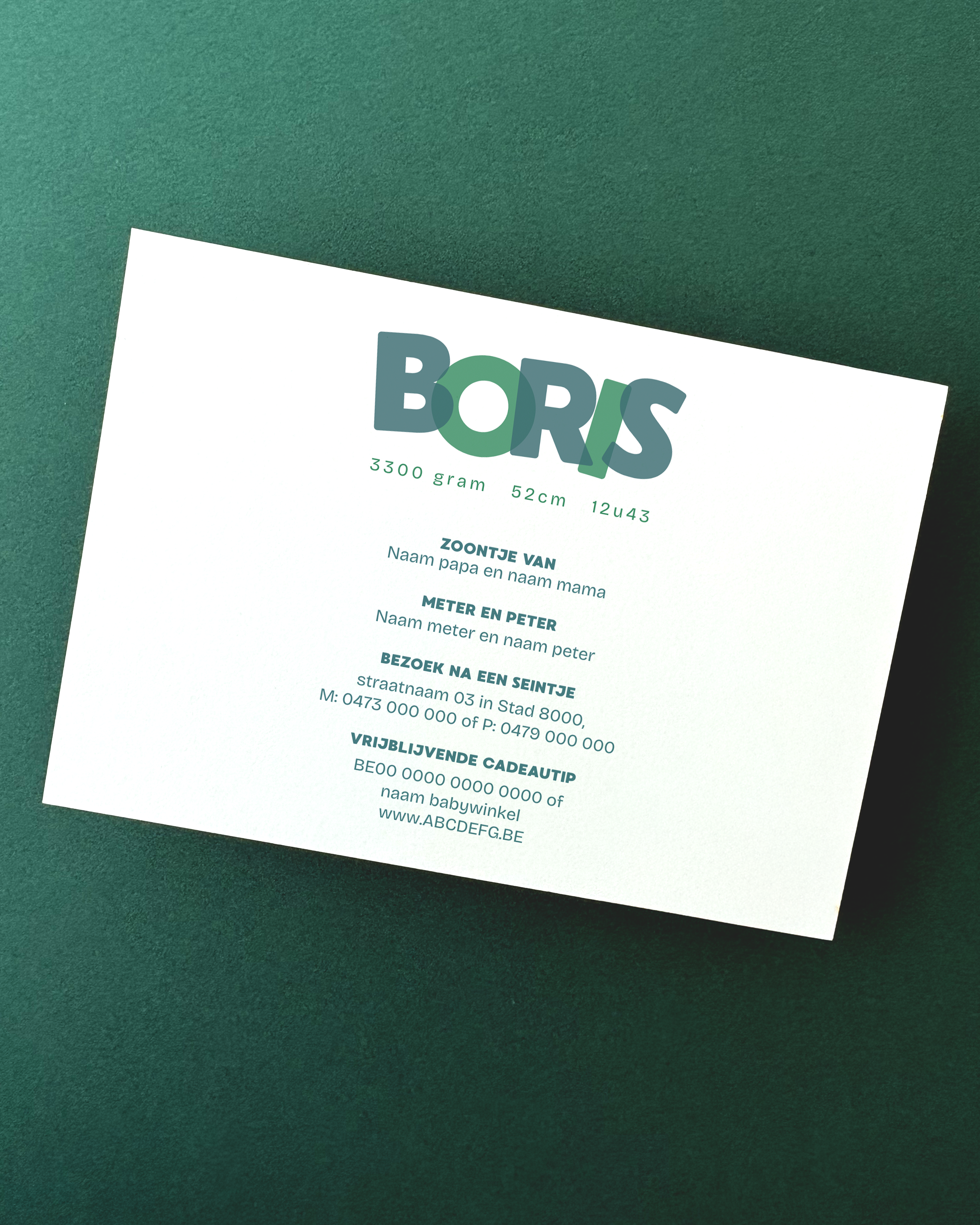 Geboortekaartje laten ontwerpen