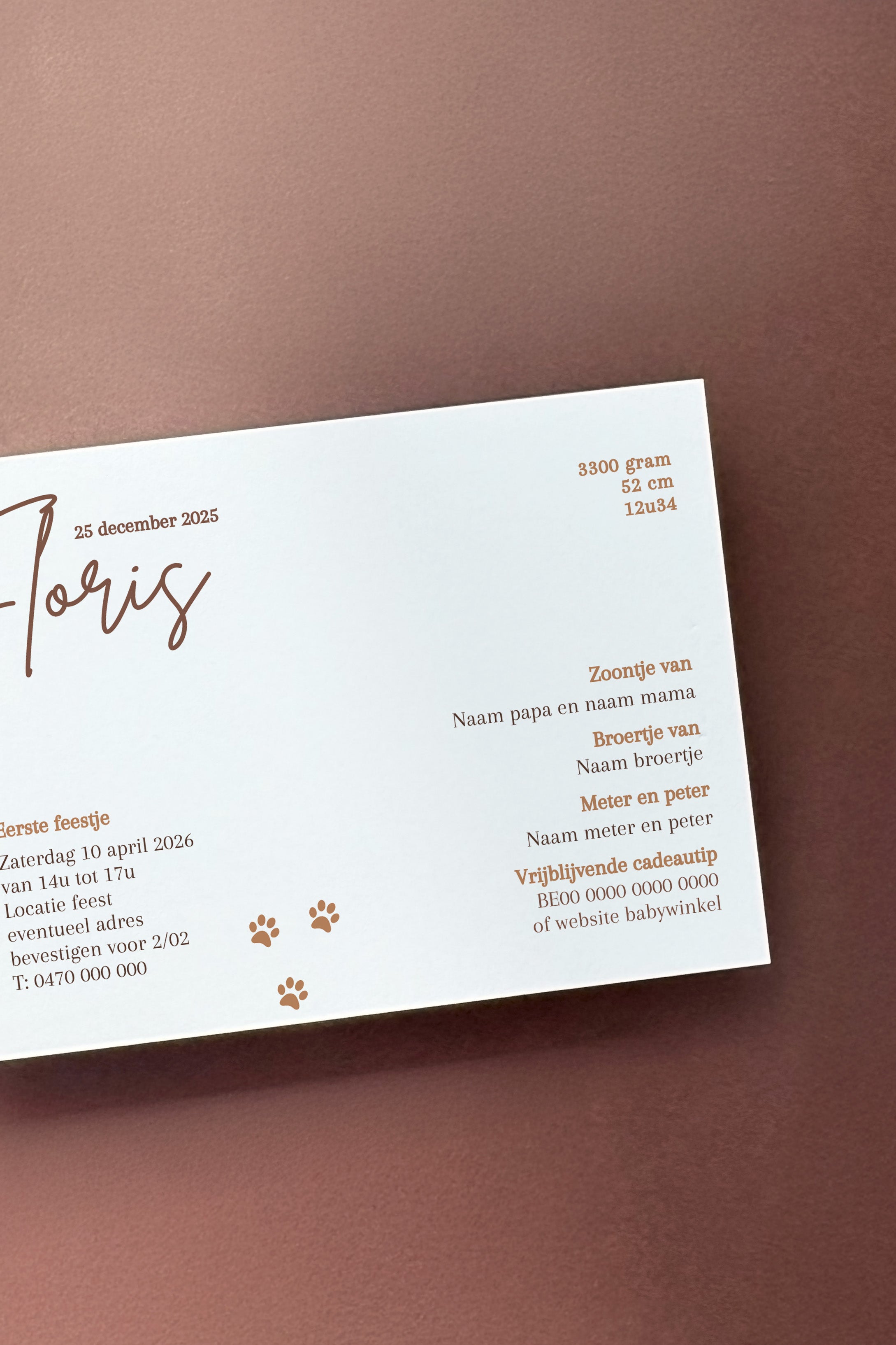 Canva geboortekaartje