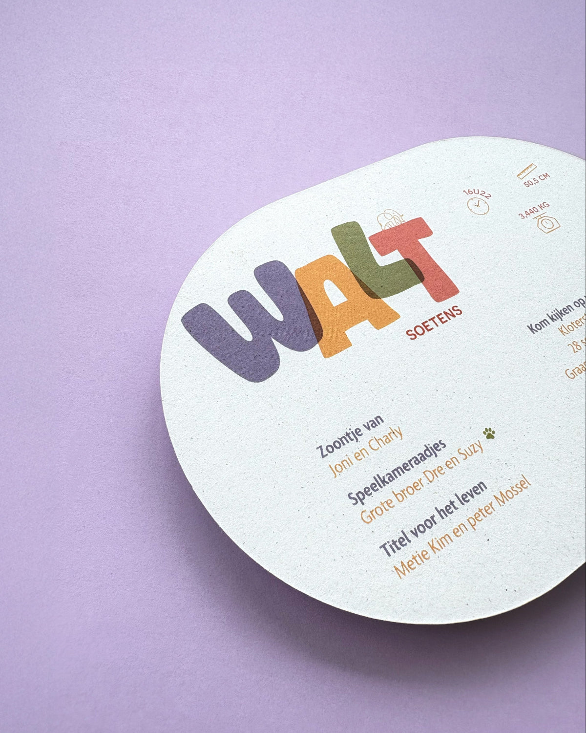 Geboortekaartjes letters overlappend