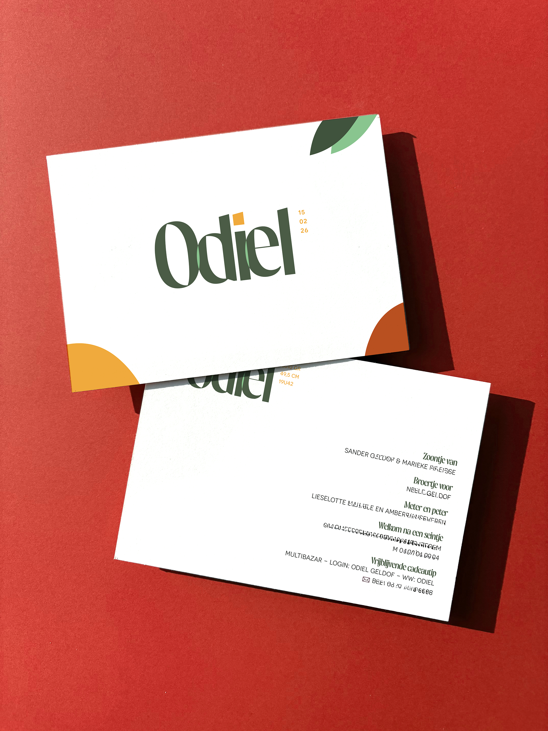 geboortekaartje voorkant en achterkant