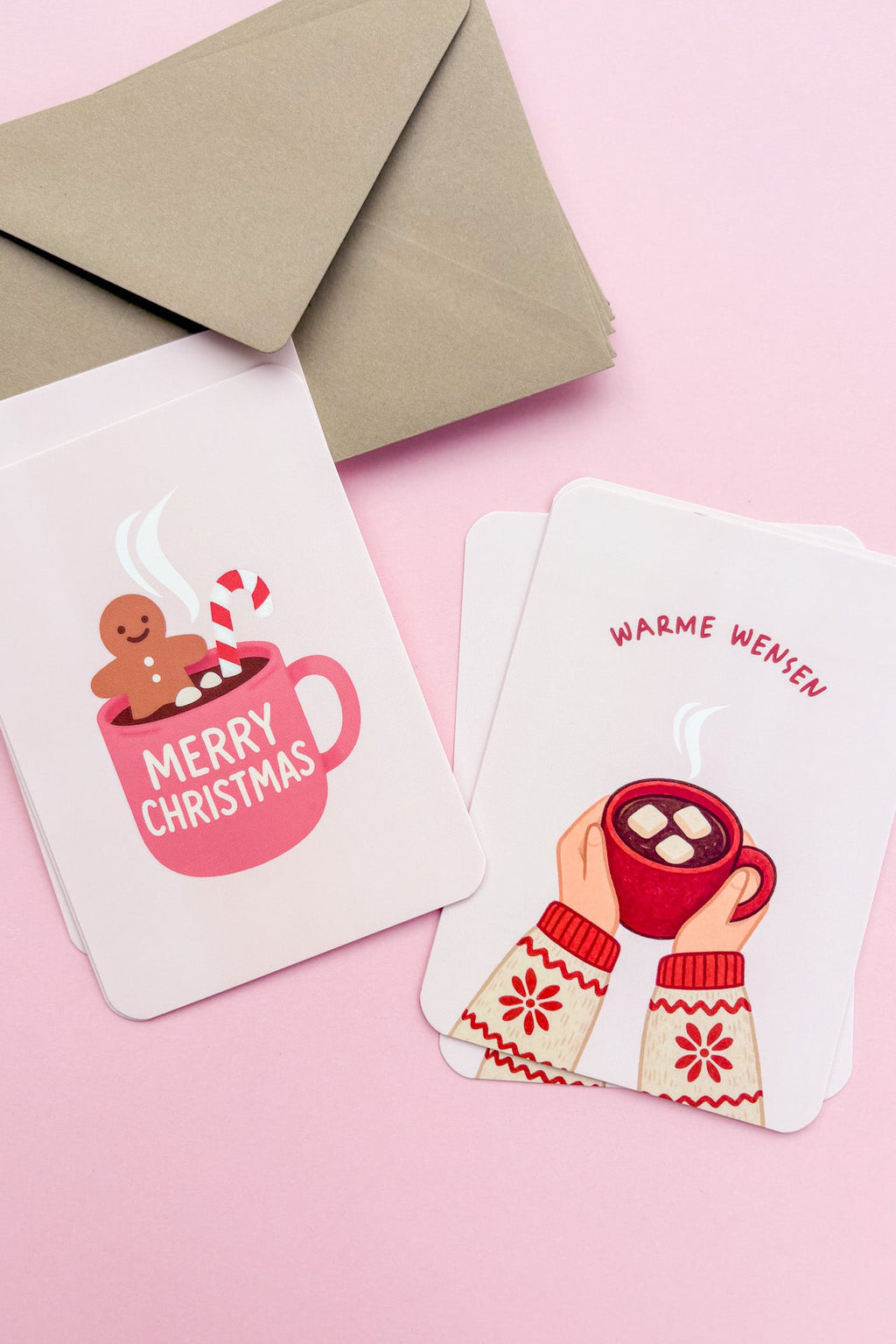Kerstkaarten set van 6 | Kopjes