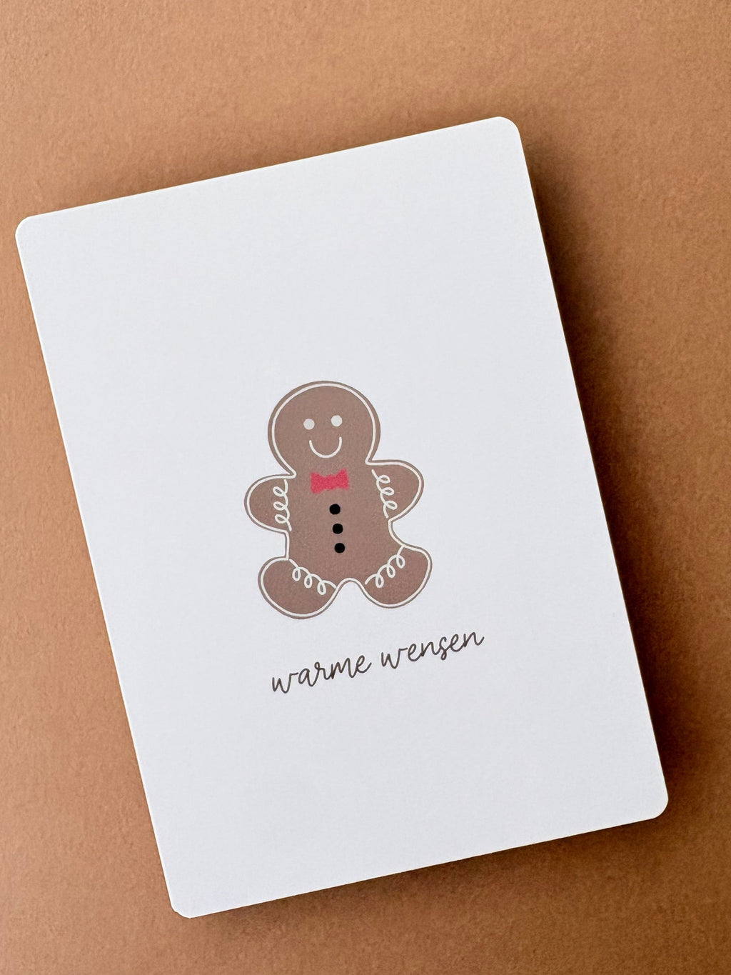 Schattige kerstkaart van koekje peperkoek 