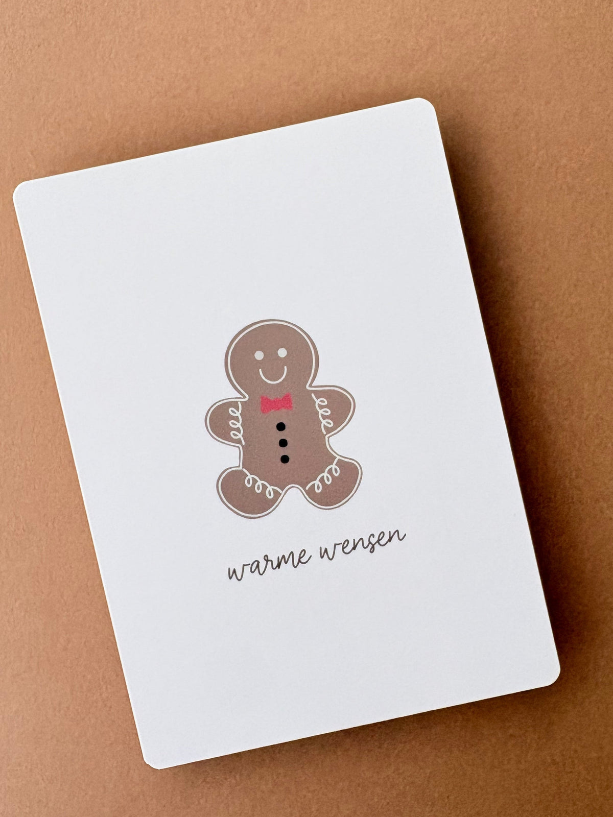 Schattige kerstkaart van koekje peperkoek 