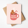 Schattige kerstkaart merry christmas gingerbread man