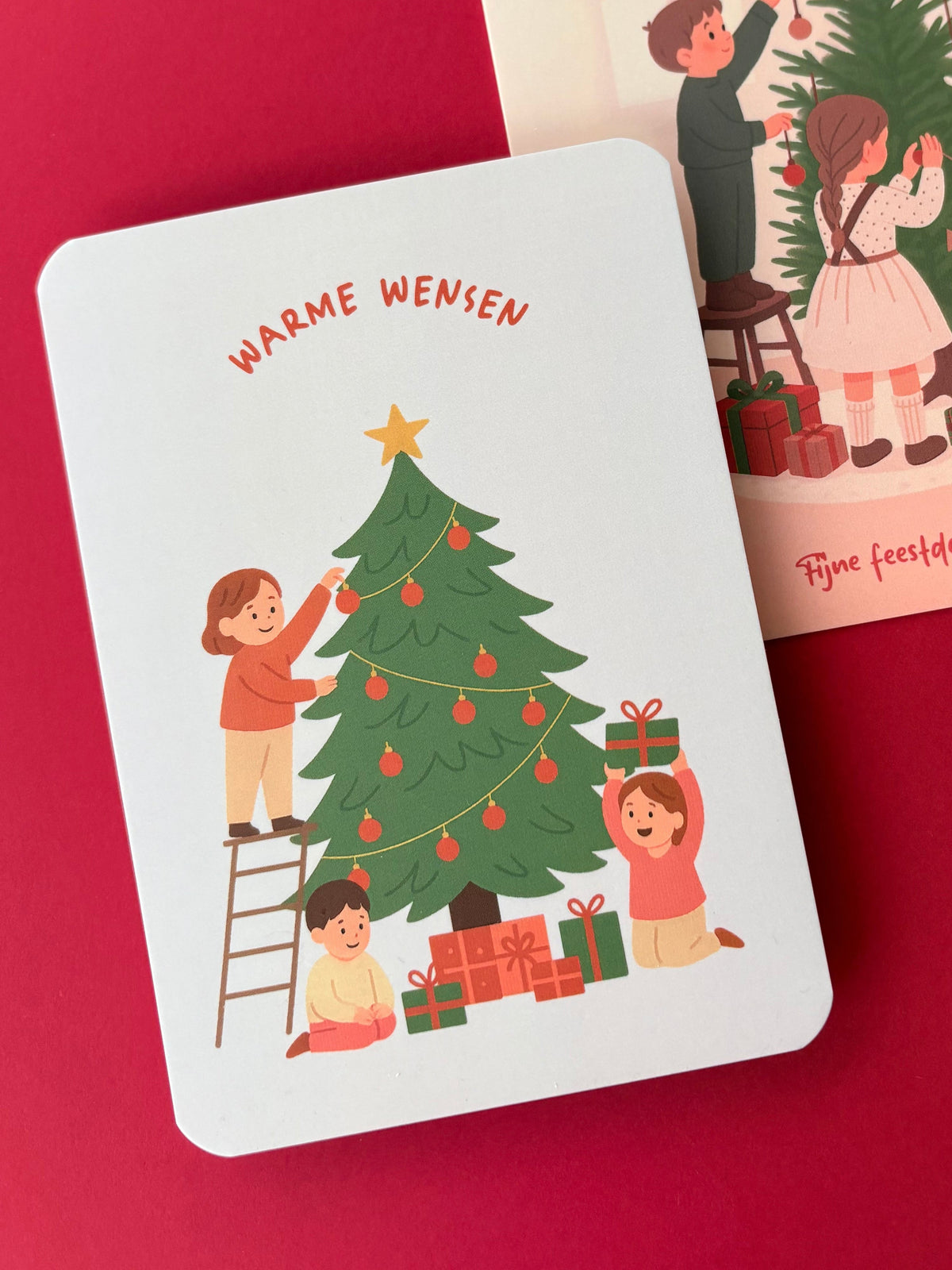 kerstkaarten met moderne illustraties