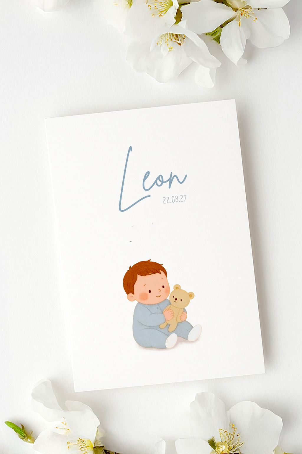 Geboortekaartje Canva template - Leon