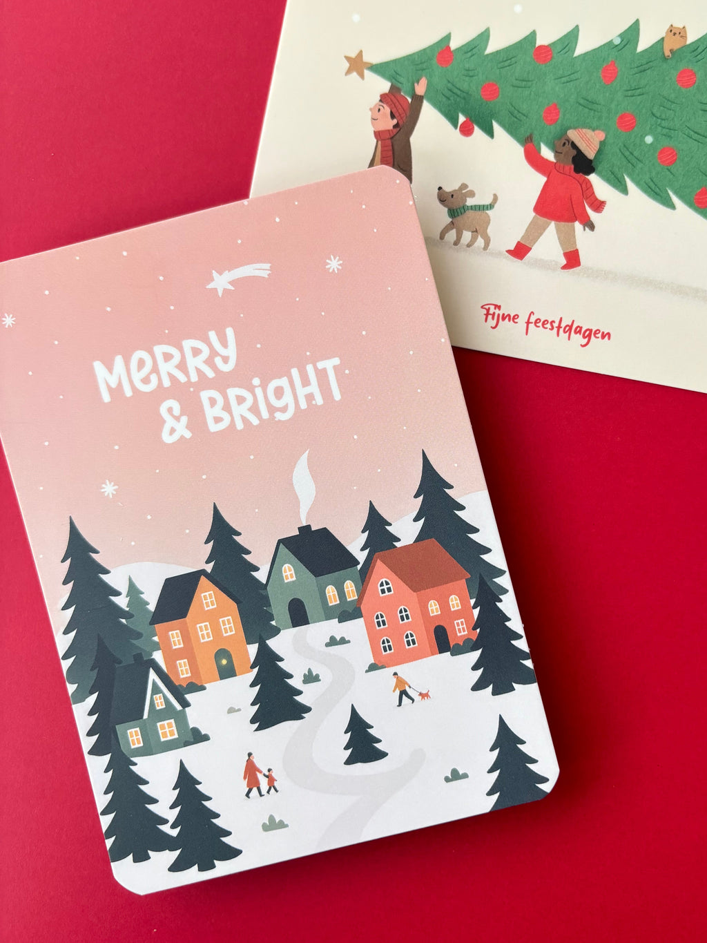 Twee moderne kerstkaarten