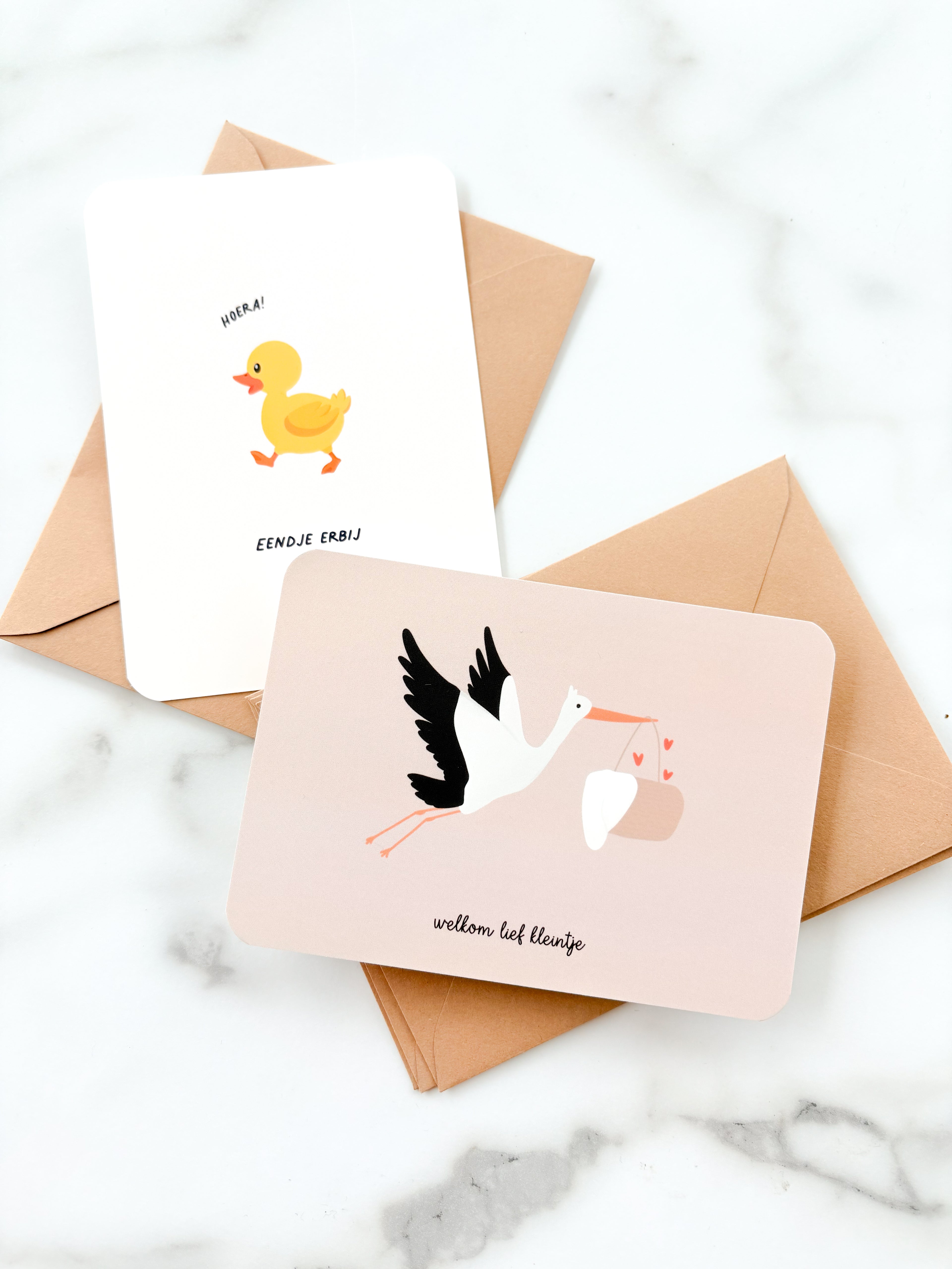 Kaartje voor babyshower - babyborrel