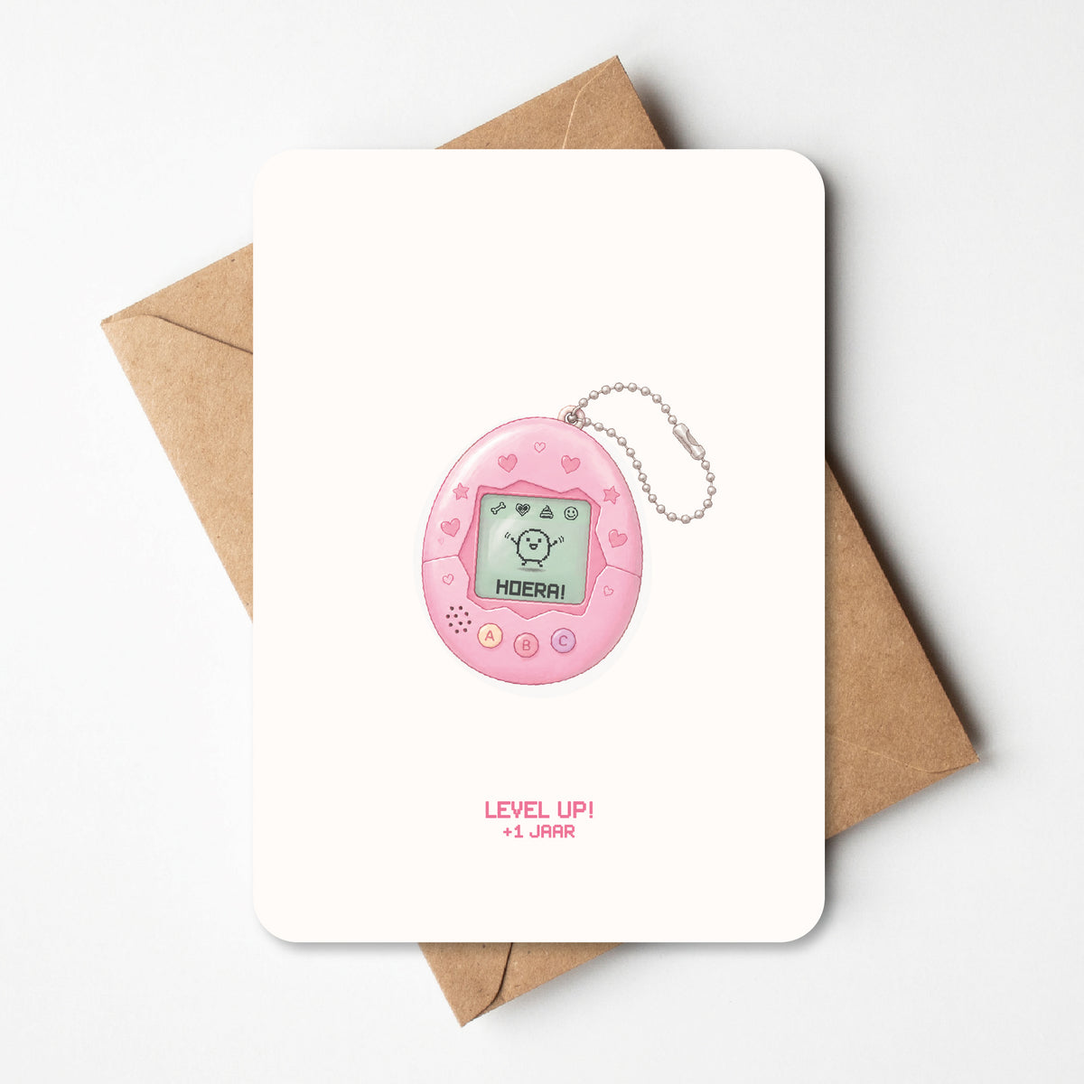 Wenskaart met tamagotchi