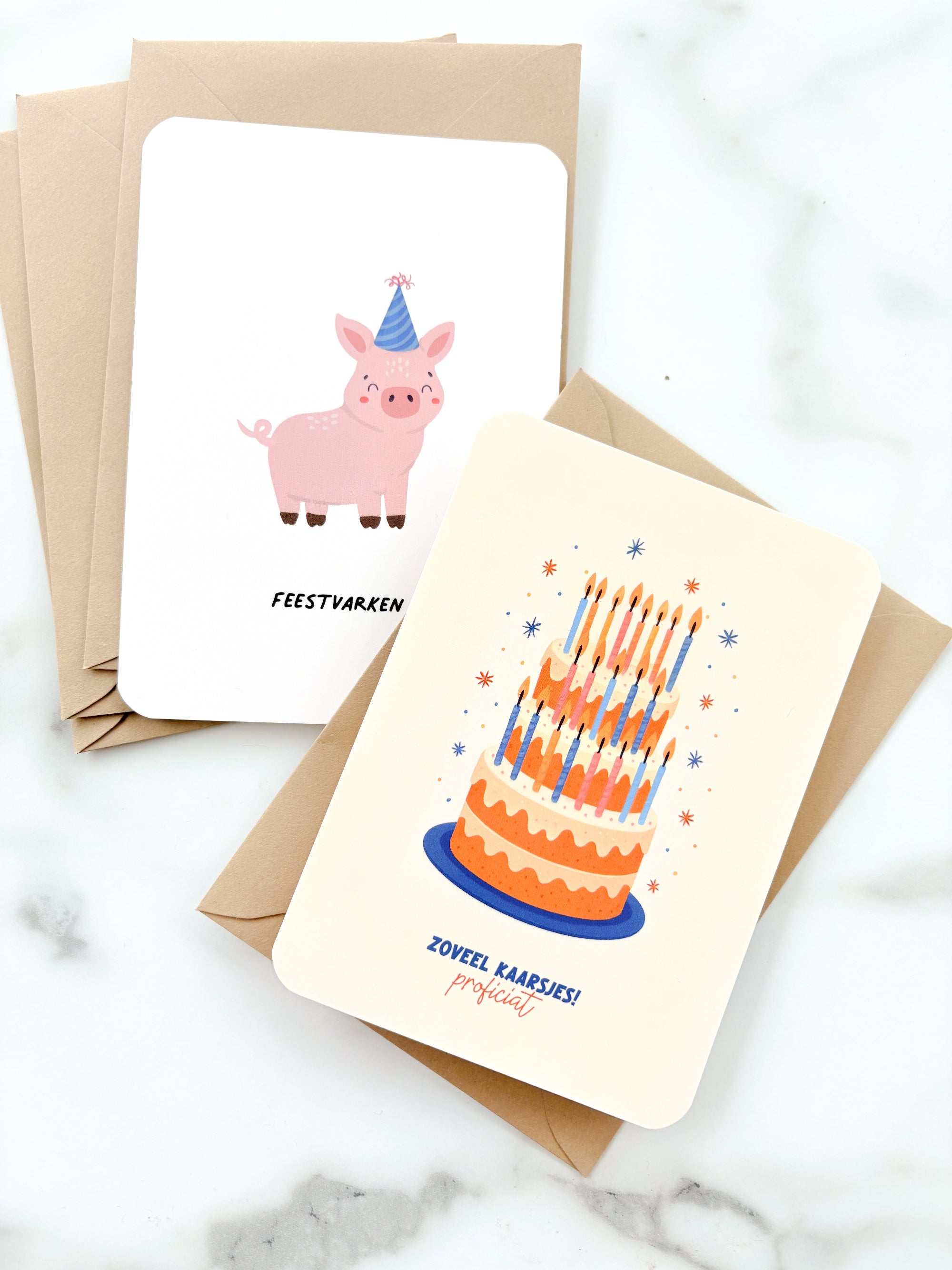 Verjaardagskaarten met unieke illustratie