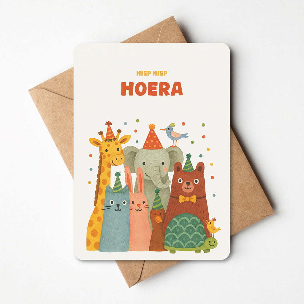 Verjaardagskaartje - Feest dieren