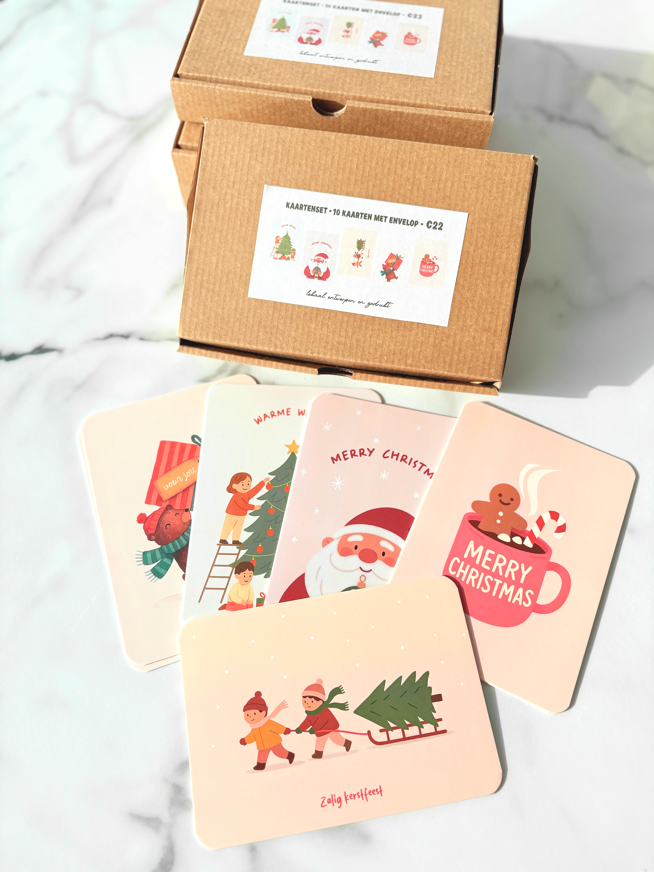 Kerstkaarten set van 10 kaarten