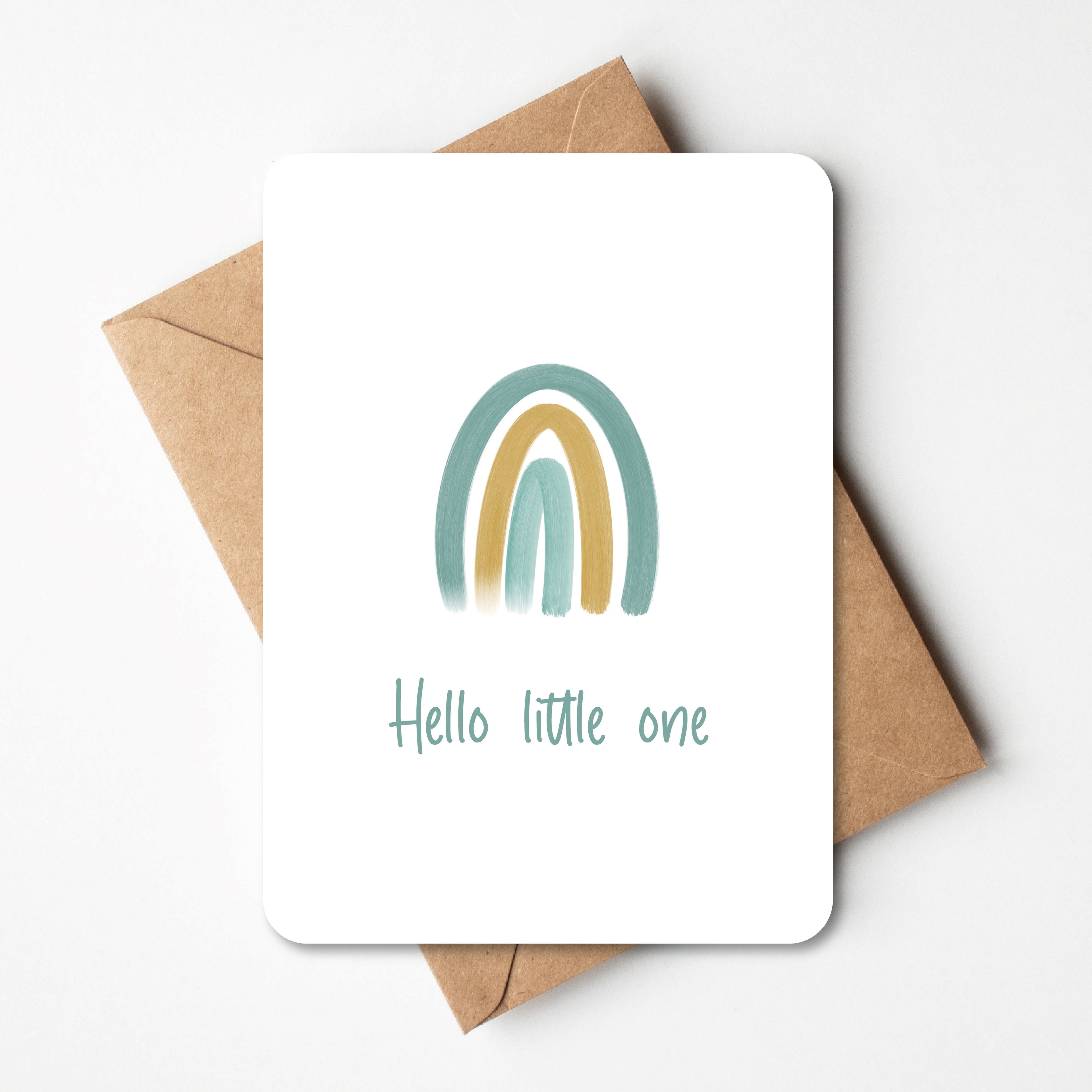 Kaartje  geboorte | regenboog blauw