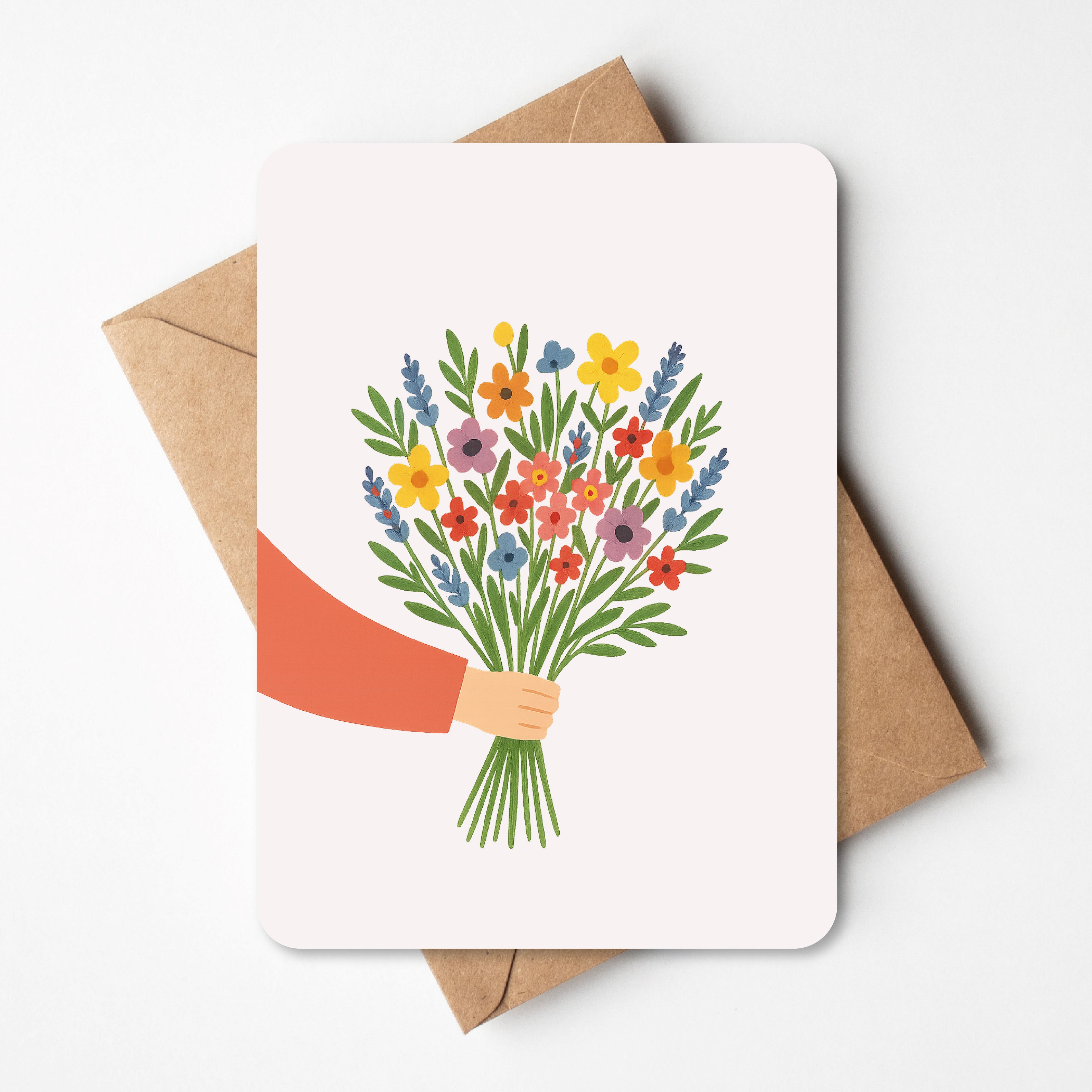 Wenskaart - Boeket bloemen