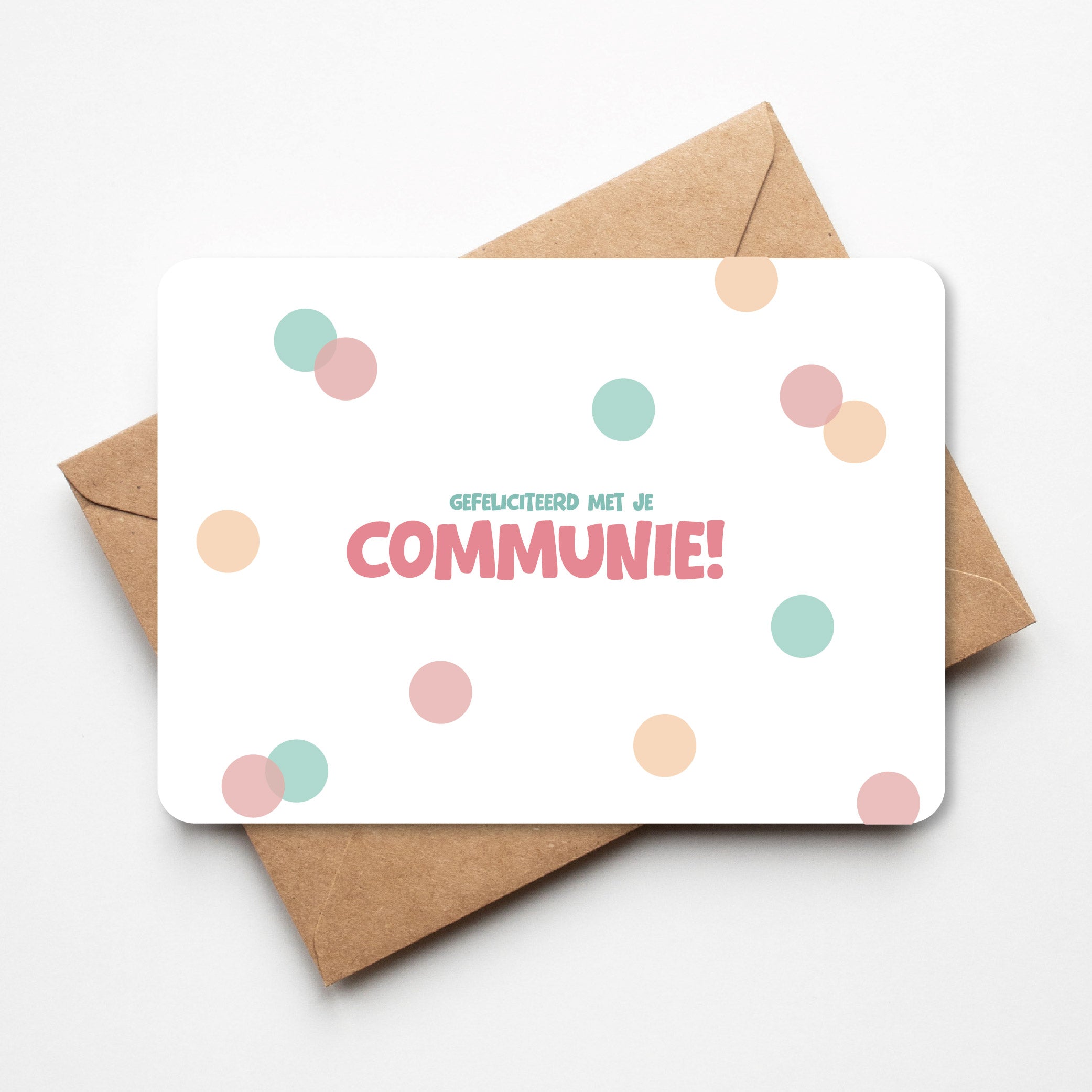 Communie kaartje - Confetti