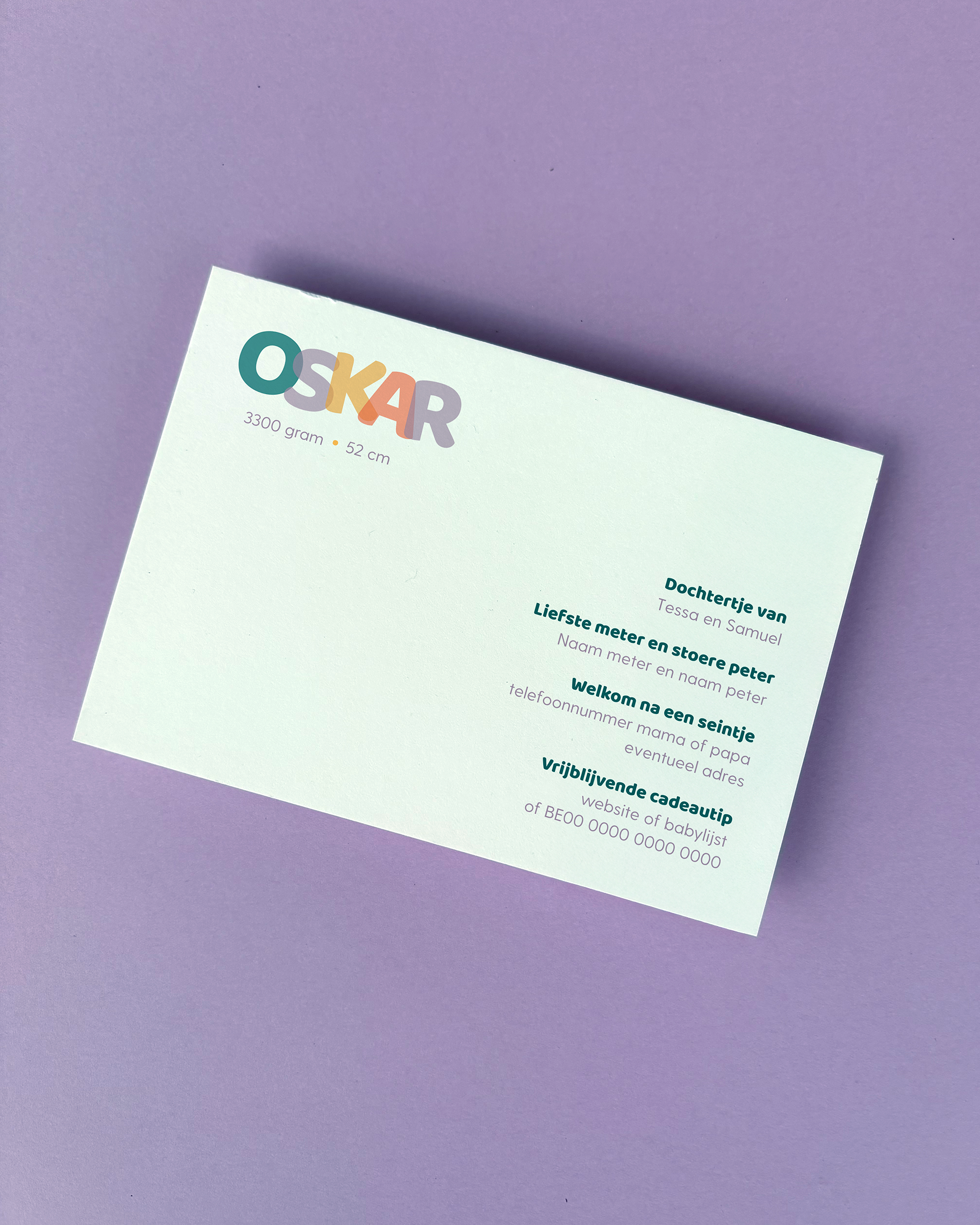 Canva geboortekaart bundel – Oskar