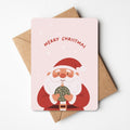 Kerstman met kersbal. Kerstkaartjes
