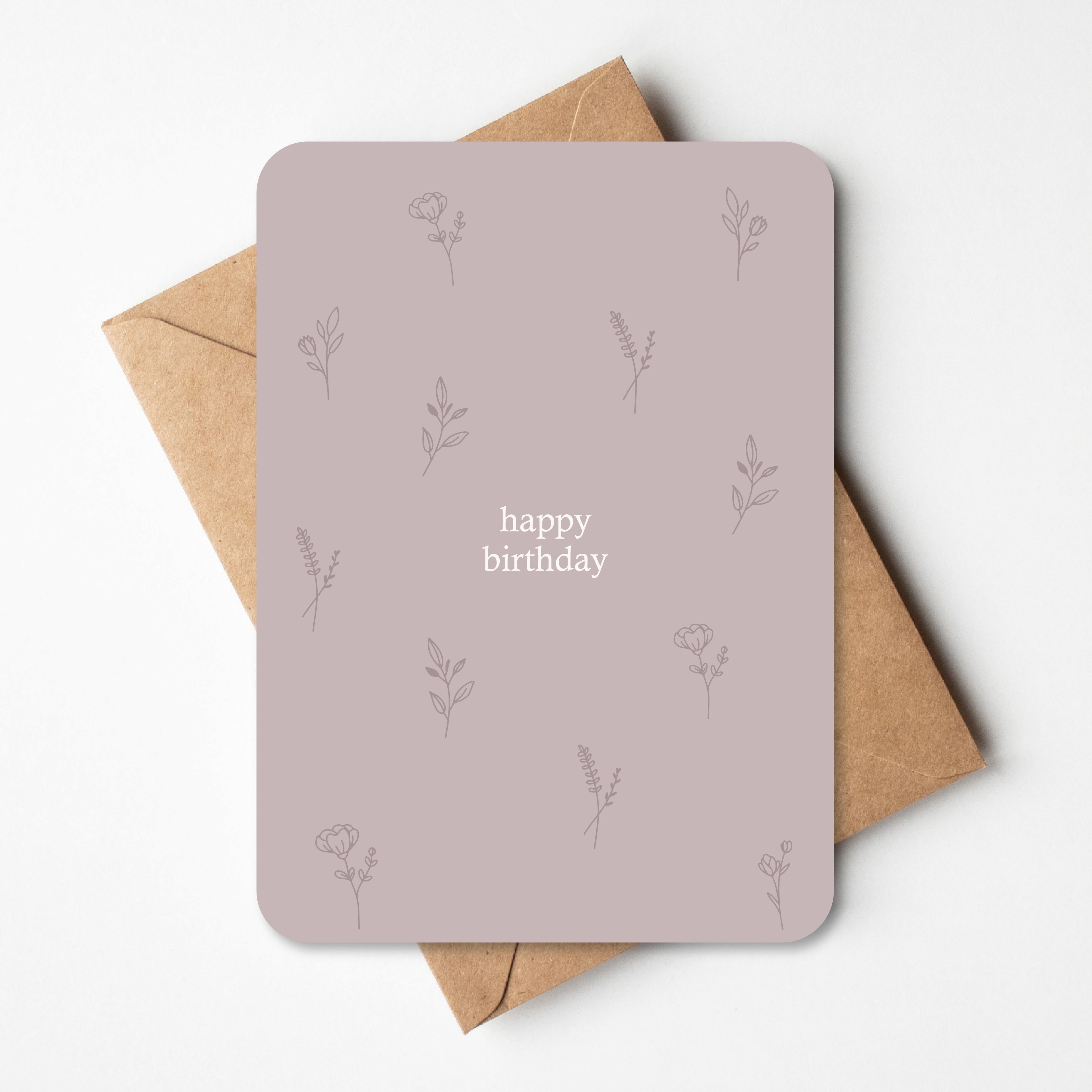 Verjaardagskaart - kleine bloemen