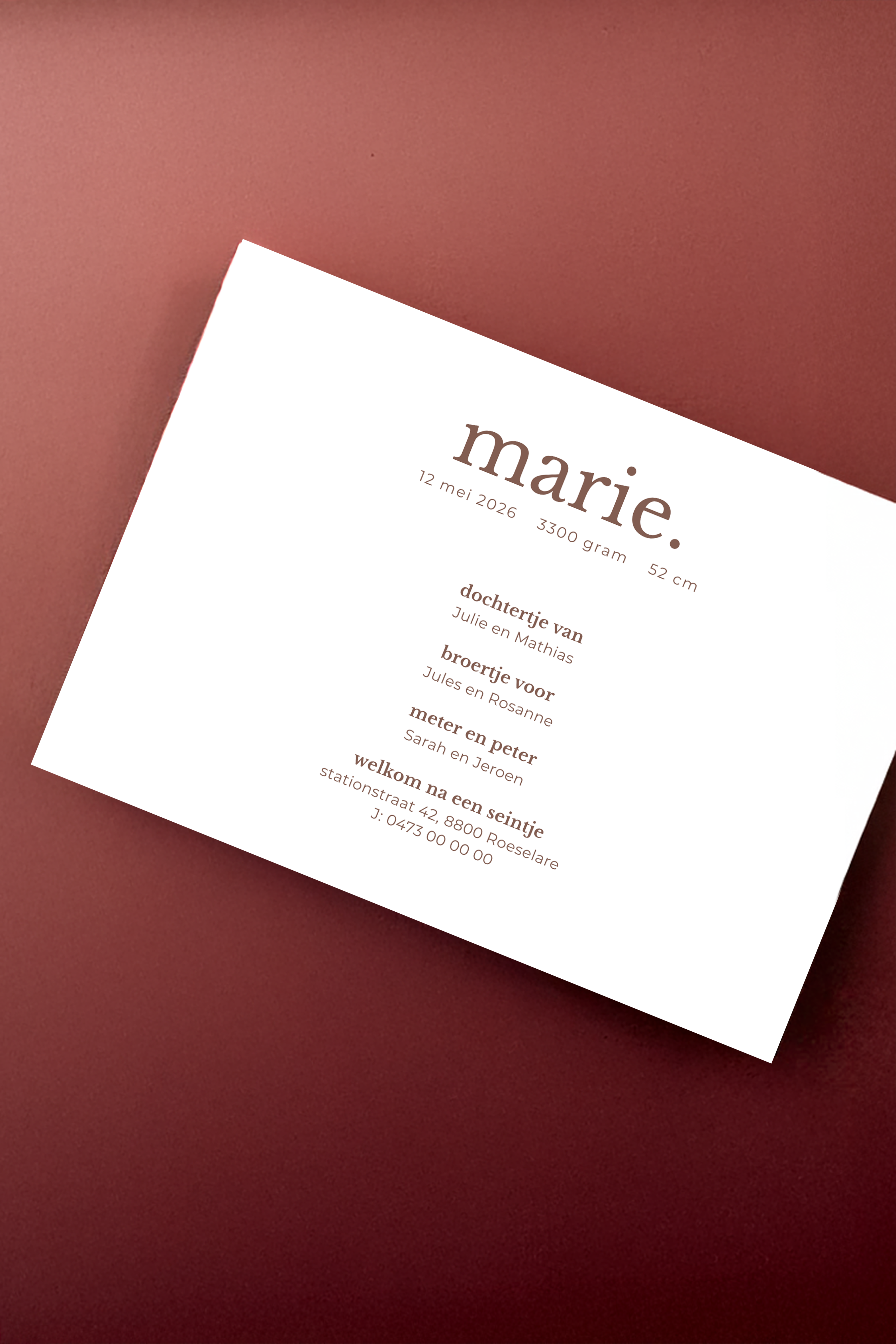Canva geboortekaart template  - Marie