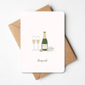 Proficiat - Champagne met twee glazen