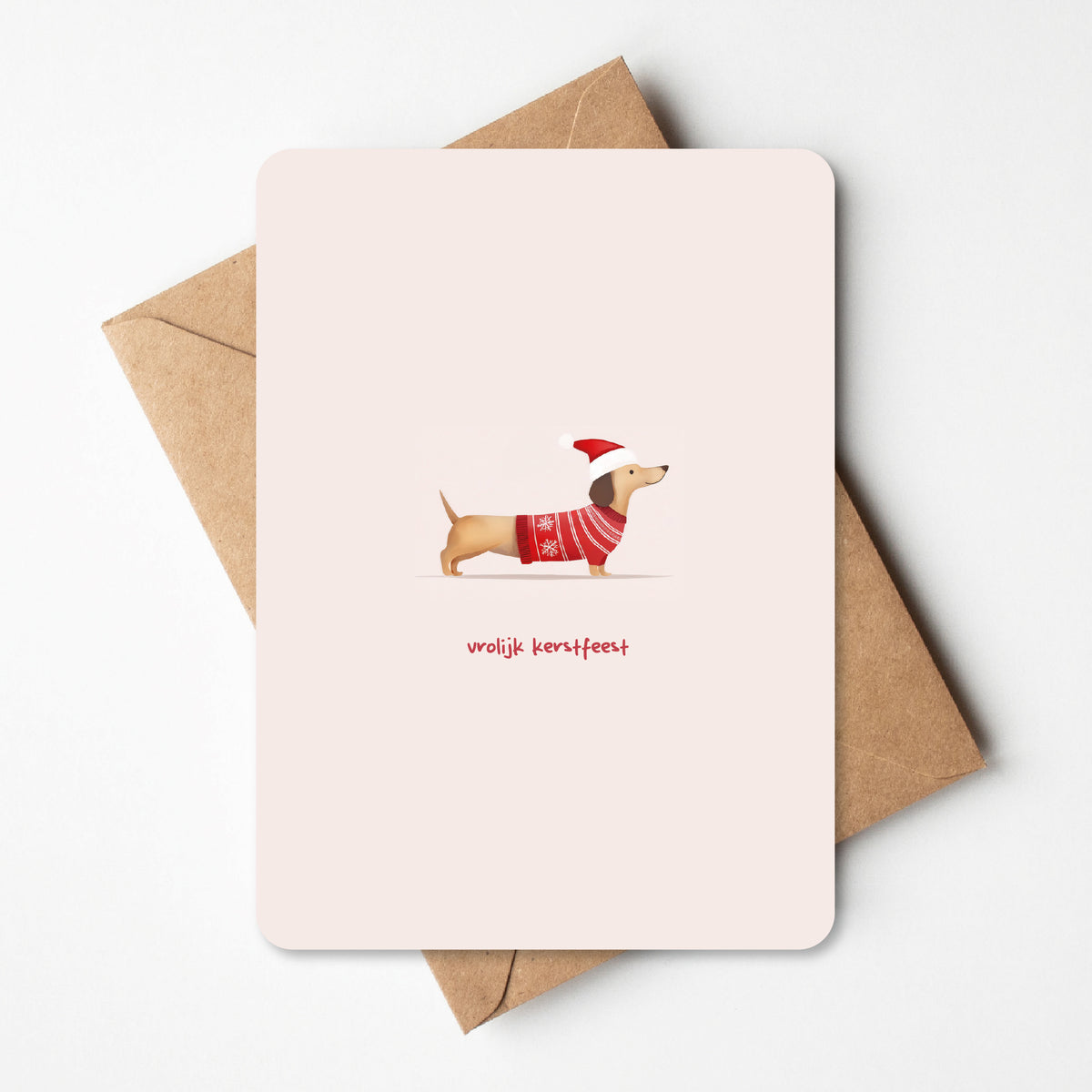 Kerstkaart - kersthondje