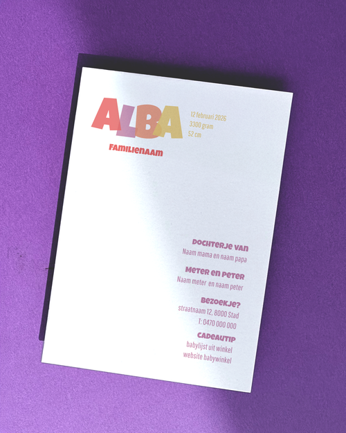 Canva geboortekaart template  - Alba