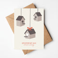 Wenskaart | Vogelhuisjes nieuwe woning